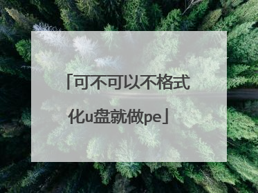 可不可以不格式化u盘就做pe