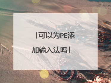 可以为PE添加输入法吗
