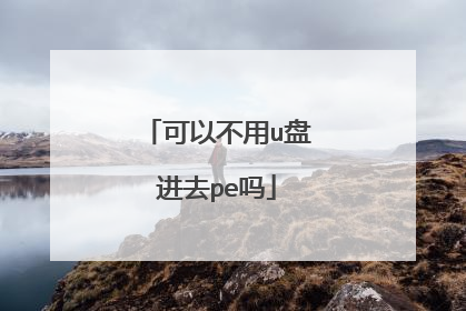 可以不用u盘进去pe吗