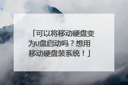 可以将移动硬盘变为U盘启动吗？想用移动硬盘装系统！