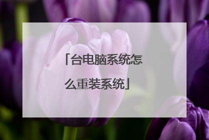 台电脑系统怎么重装系统