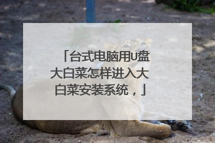 台式电脑用U盘大白菜怎样进入大白菜安装系统，