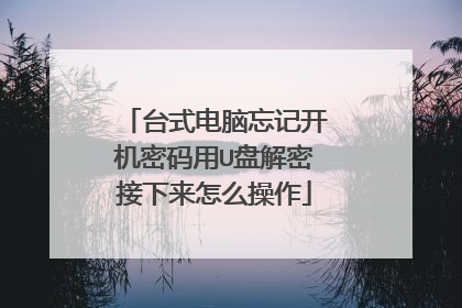 台式电脑忘记开机密码用U盘解密接下来怎么操作