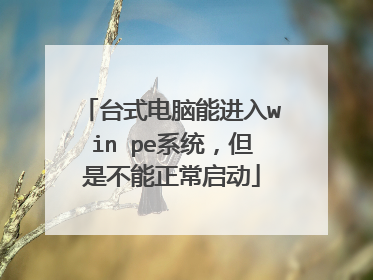 台式电脑能进入win pe系统，但是不能正常启动
