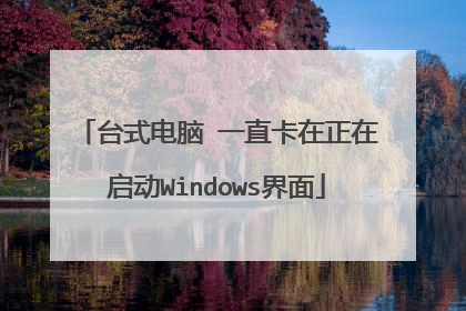 台式电脑 一直卡在正在启动Windows界面