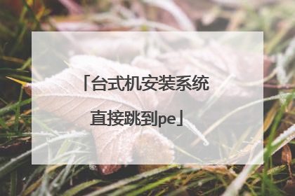 台式机安装系统直接跳到pe