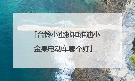 台铃小蜜桃和雅迪小金果电动车哪个好