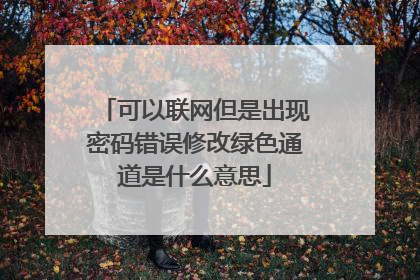 可以联网但是出现密码错误修改绿色通道是什么意思