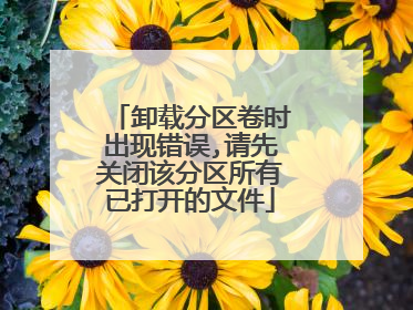 卸载分区卷时出现错误,请先关闭该分区所有已打开的文件