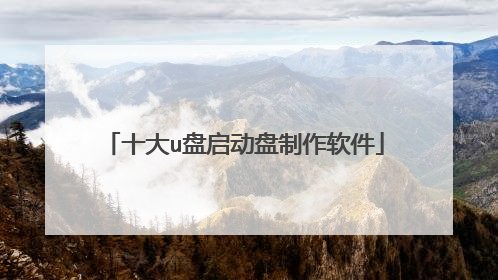 十大u盘启动盘制作软件