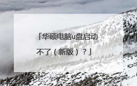 华硕电脑u盘启动不了(新版)?