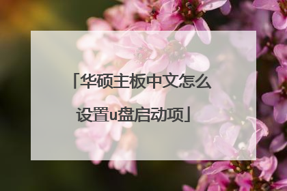 华硕主板中文怎么设置u盘启动项