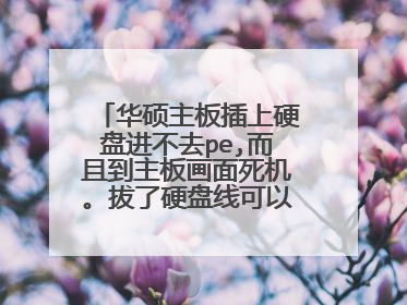 华硕主板插上硬盘进不去pe,而且到主板画面死机。拔了硬盘线可以进pe.