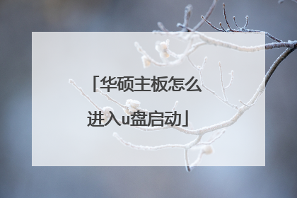 华硕主板怎么进入u盘启动