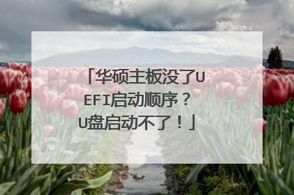 华硕主板没了UEFI启动顺序?U盘启动不了!