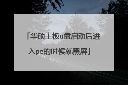 华硕主板u盘启动后进入pe的时候就黑屏