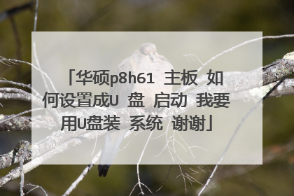 华硕p8h61 主板 如何设置成U 盘 启动 我要用U盘装 系统 谢谢