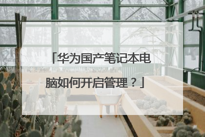 华为国产笔记本电脑如何开启管理?