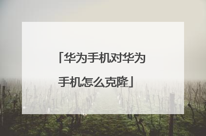 华为手机对华为手机怎么克隆