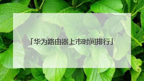 华为路由器上市时间排行