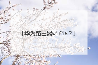 华为路由器wifi6？