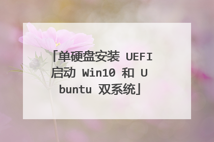 单硬盘安装 UEFI 启动 Win10 和 Ubuntu 双系统