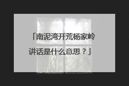 南泥湾开荒杨家岭讲话是什么意思?