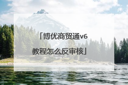 博优商贸通v6教程怎么反审核