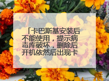 卡巴斯基安装后不能使用,提示病毒库破坏,删除后开机依然后出现卡巴斯基,重新安装,提示没有权限