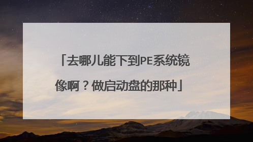 去哪儿能下到PE系统镜像啊？做启动盘的那种
