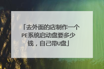 去外面的店制作一个PE系统启动盘要多少钱,自己带U盘