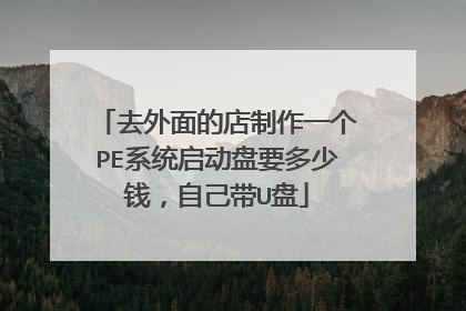 去外面的店制作一个PE系统启动盘要多少钱,自己带U盘