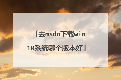 去msdn下载win10系统哪个版本好