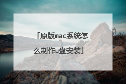 原版mac系统怎么制作u盘安装