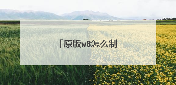 原版w8怎么制作成启动u盘