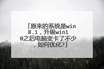 原来的系统是win8.1,升级win10之后电脑变卡了不少,如何优化?