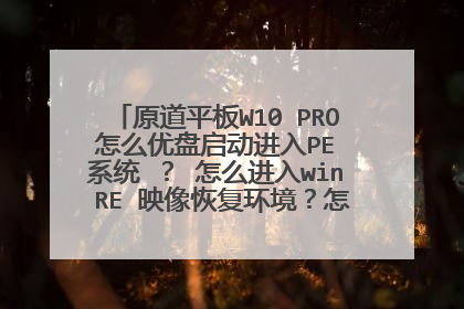 原道平板W10 PRO 怎么优盘启动进入PE 系统 ? 怎么进入win RE 映像恢复环境?怎么一键备份还原?