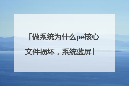 做系统为什么pe核心文件损坏,系统蓝屏