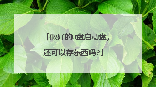 做好的U盘启动盘,还可以存东西吗?
