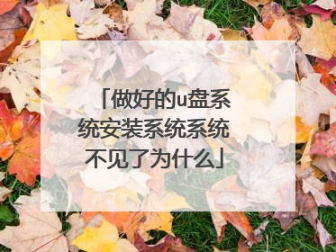 做好的u盘系统安装系统系统不见了为什么