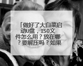 做好了大白菜启动U盘，ISO文件怎么用？放在哪？要解压吗？如果要，那解压到哪个文件里？