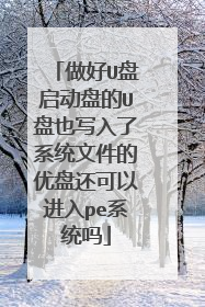 做好U盘启动盘的U盘也写入了系统文件的优盘还可以进入pe系统吗