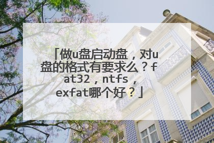 做u盘启动盘,对u盘的格式有要求么?fat32,ntfs,exfat哪个好?