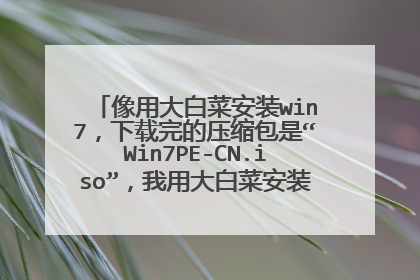 像用大白菜安装win7，下载完的压缩包是“Win7PE-CN.iso”，我用大白菜安装时要不要解压出来呢？
