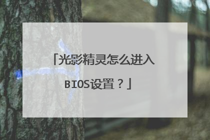 光影精灵怎么进入BIOS设置?