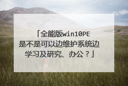 全能版win10PE是不是可以边维护系统边学习及研究、办公？