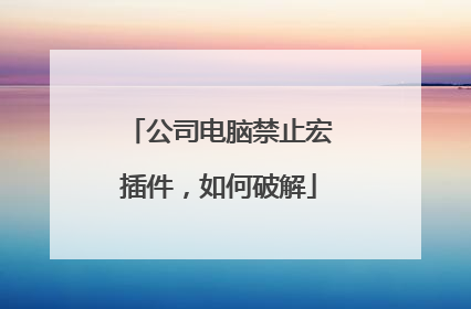 公司电脑禁止宏插件，如何破解