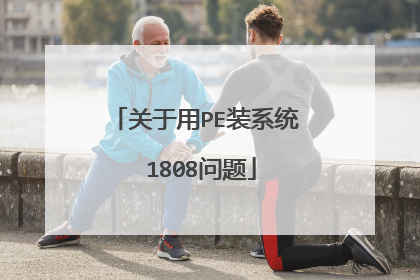 关于用PE装系统 1808问题