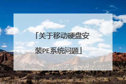 关于移动硬盘安装PE系统问题