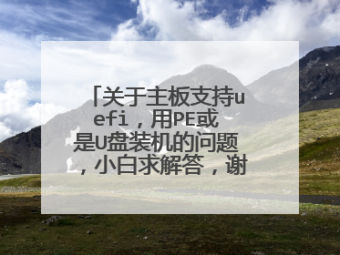 关于主板支持uefi，用PE或是U盘装机的问题，小白求解答，谢谢为感。